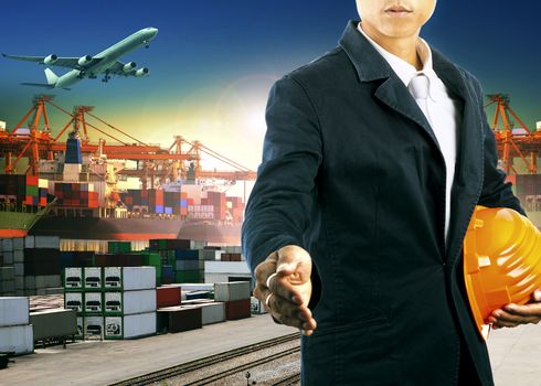 professional  working man  in freight import export logistic industry