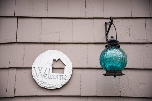 Welcome to home decoration with light outside of New England house
