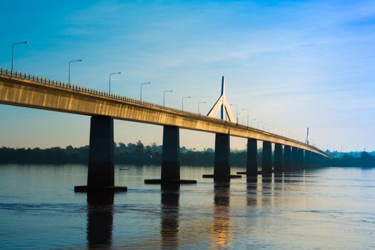 Friendship Bridge Thailand - Laos Mukdahan ,Sun rise