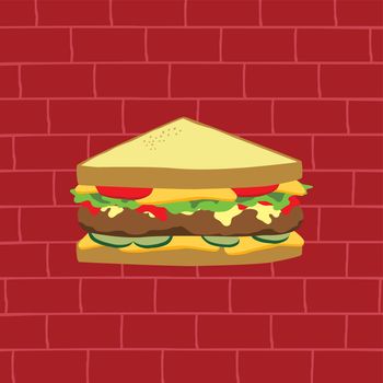 delicious sandwich theme food vector art illustration