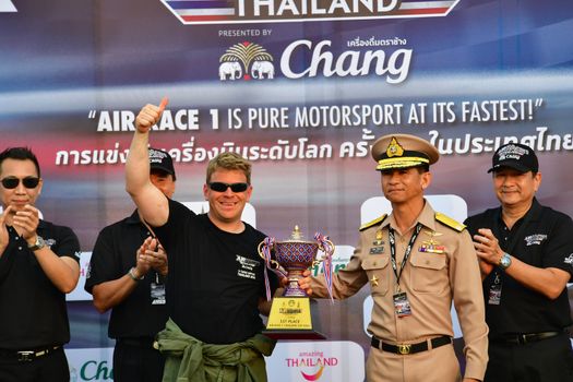 CHONBURI - NOVEMBER 20 : Justin Phillipson pilot of USA championship in Air Race 1 Thailand at U-Tapao International Airport on November 20, 2016 in Chonburi, Thailand.