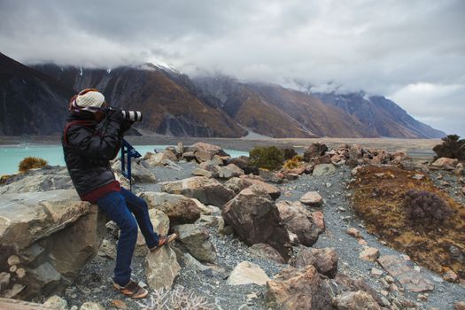 photographer in mt.cook national park new zealand