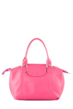 beautiful color of pink leather fashion hand bag isolated white background