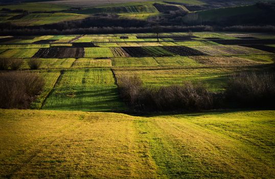 landscape before nightfall fields ready for winter