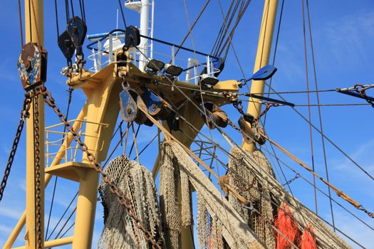 Fishing nets on a mid size trawler