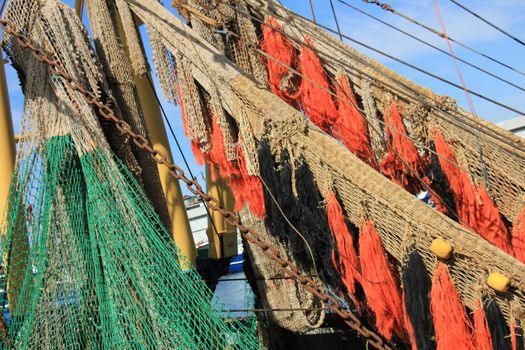 Fishing nets on a mid size trawler