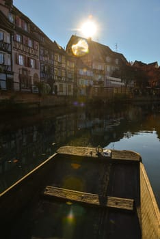 Boat while visit Colmar, Alsace, France or Little Venice.