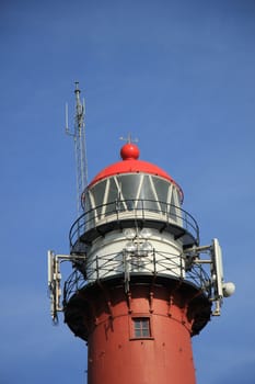 Vintage lighthouse at the North Sea coast