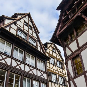 Strasbourg, water canal in Petite France area, Alsace, Bas Rhin