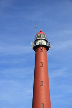 Vintage lighthouse at the North Sea coast