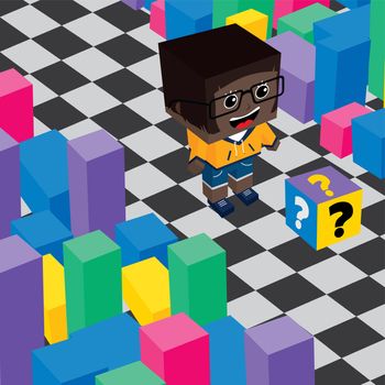 geek boy invasion video game asset isometric vector