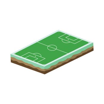 cartoon soccer field isometric theme vector art illustration