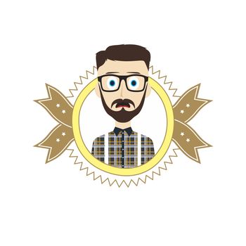 geek male cartoon theme vector art illustration