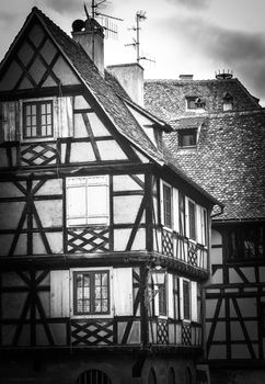 Strasbourg, Strasbourg, part of nice house in Petite France area. in Petite France area, Alsace, Bas Rhin