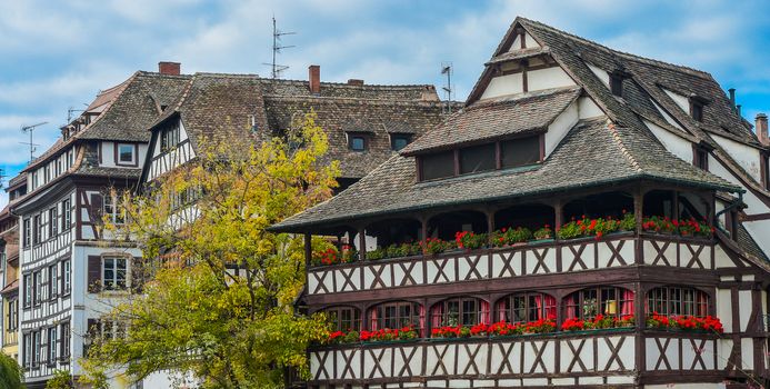Strasbourg, Strasbourg, part of nice house in Petite France area. in Petite France area, Alsace, Bas Rhin