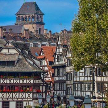 Strasbourg, Strasbourg, part of nice house in Petite France area. in Petite France area, Alsace, Bas Rhin