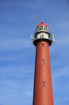 Vintage lighthouse at the North Sea coast