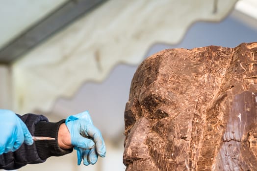 Head of chocolate that make the fair