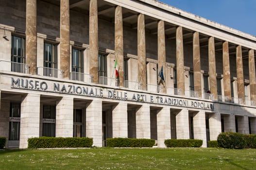 ROME - March 29: modern architecture in Eur district on March 29, 2014 in Rome, Italy