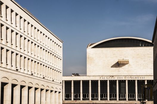 ROME - March 29: modern architecture in Eur district on March 29, 2014 in Rome, Italy