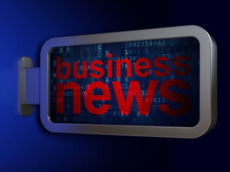 News concept: Business News on advertising billboard background, 3D rendering