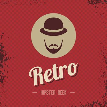 hipster retro geek theme vector art illustration