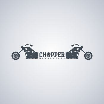 classic chopper motorcycle theme vector art illustration