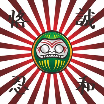 japan warrior doll character theme vector art illustration