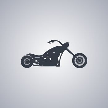 classic chopper motorcycle theme vector art illustration