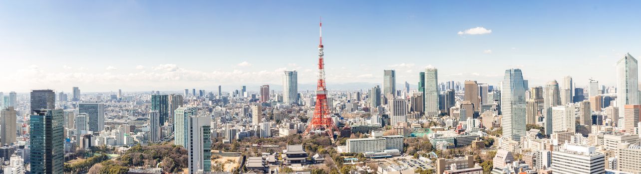 Tokyo Tower with skyline in Tokyo Japan