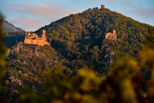 Ribeauville, the castle Saint-Ulrich and Gilsberg, Alsace, France