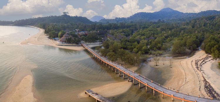 aerial panorama view of payam island ranong andaman sea southern of thailand important natural traveling destination