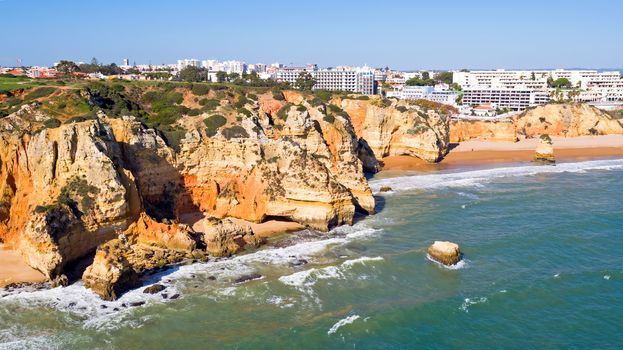 Aerial from the city Lagos in the Algarve Portugal