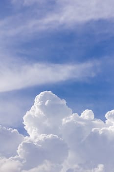 Close up clouds in blue sky before rain