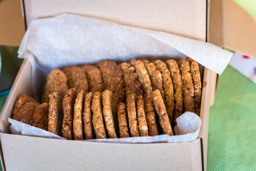 Oatmeal delicious Cookies in the white package