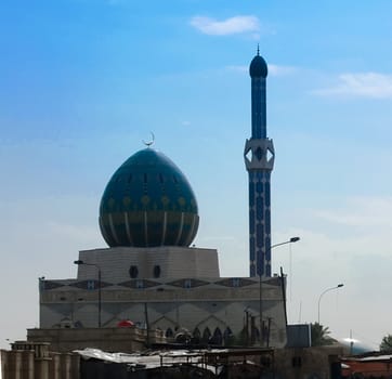Exterior view of Albunneya Mosque, Baghdad, Iraq