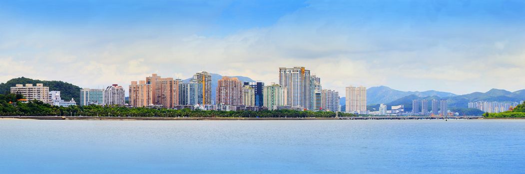 panorama view of zhuhai city in southern of china new economic city near hongkong and macau 