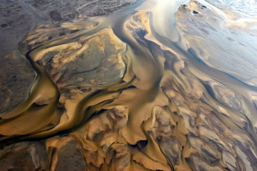 Aerial of sand dunes in Domaine de Certes, Arcachon, France