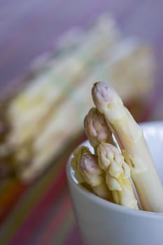 Bunch of white asparagus, Food, France