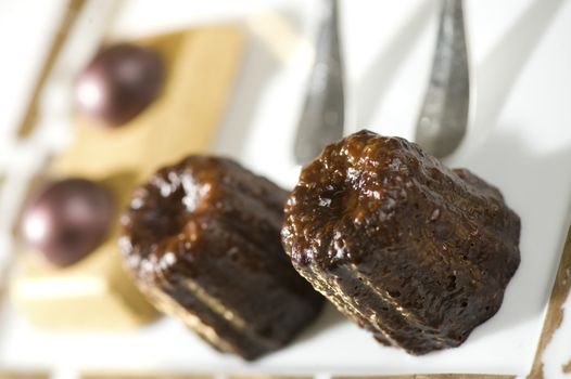 Caneles french traditional dessert from Bordeaux, France