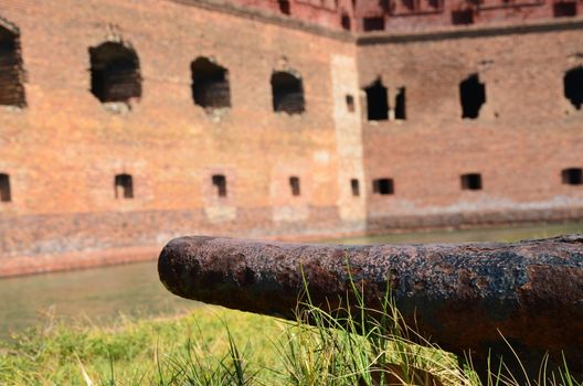 An old fort located on the island of Dry. Tortugas. This is off the coast of Florida.It served as fort and prison during the Civil War.You can only get there from a boat or plane