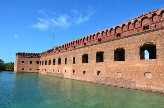 Fort Jefferson national park, an old fort located on the island of Dry. Tortugas. This is off the coast of Florida.It served as fort and prison during the Civil War.