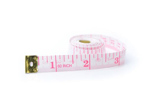 white tape measuring on a white background