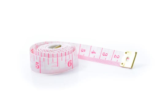 white tape measuring on a white background