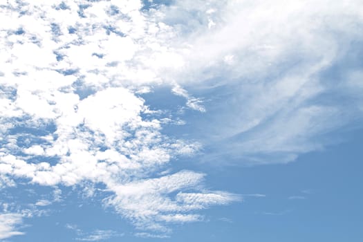 Blue sky background with white cloud, white cloud in the blue sky