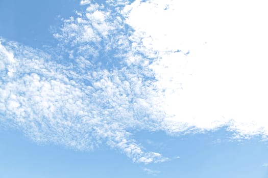 Blue sky background with white cloud, white cloud in the blue sky