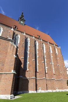 Roman catholic 14th century church,Corpus Christi Basilica in Jewish district Kazimierz, Krakow, Poland
