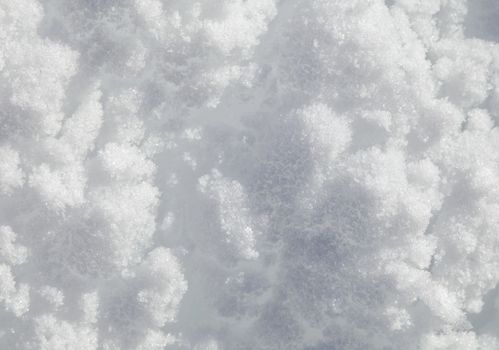 Surface of fresh snow in winter, macro shot