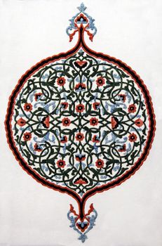 Uzbek traditional embroidery hanging on a wall