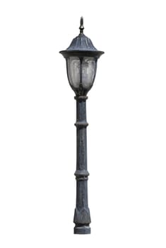 An old street lamppost isolated over white